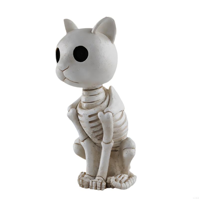 62KD Halloween Themed Resin Skeleton Hippo for Collectors and Holiday Enthusiasts
