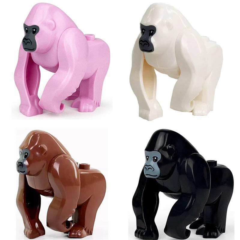MOC Zwierzęta Zoo Klocki Słonie Tygrysy Słonie Małpy Łosie Niedźwiedzie Owce Wielbłąd Koń Krokodyl Lampart Mini Klocki DIY T11