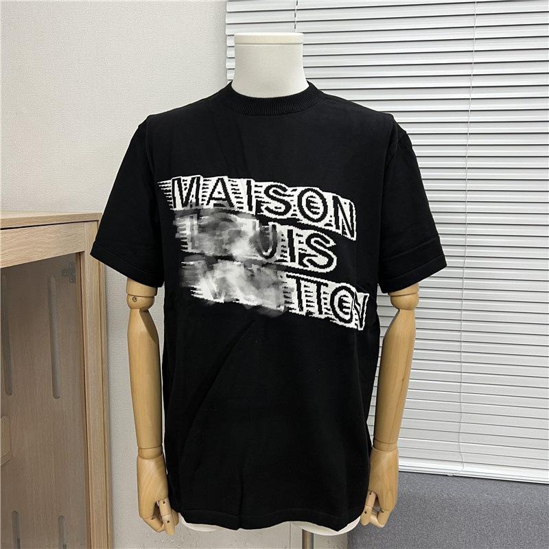 2025 Vår/Sommar Trendig Jacquardetikett Stickad Kortärmad Logotyp T-shirt