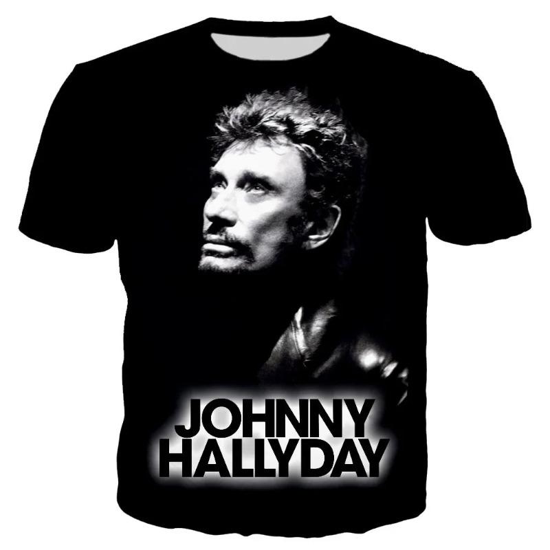 Most Popular Pop Singer Johnny Hallyday 3D Printed T-shirt Men Women Rock Casual Streetwear Clothes Hip Hop Harajuku Tops