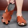 Men Black Slippers Gladiator Sandals Outdoor Summer White Beach Shoes Wide Head Plus Size