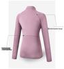 Women's Quick-Dry Long Sleeve Bodycon Sports Yoga Top with Half-Zip and Stand-Up Collar.