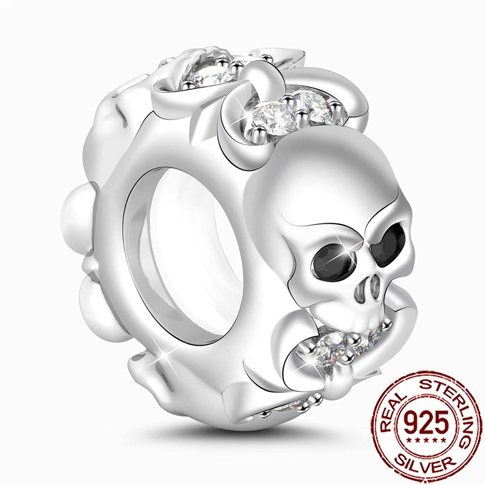 Gothic Charms Copper Halloween Nightmare Skull Skeleton Voodoo Doll Beads Fit Bracelet Necklace Diy Jewelry