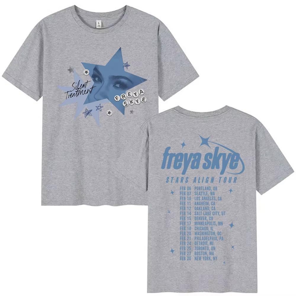 T-shirt da uomo Streetwear Oversize Freya Skye T-shirt Grafica Descendants World War Z Tour T-shirt Cotone Streetwear Descendants Maglietta da Concerto