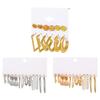 Yousheng 6 Pairs Women Hoop Earrings Simple Geometric C-shaped Twisted Faux Pearl Assorted Earrings Fashion Accessories Gift