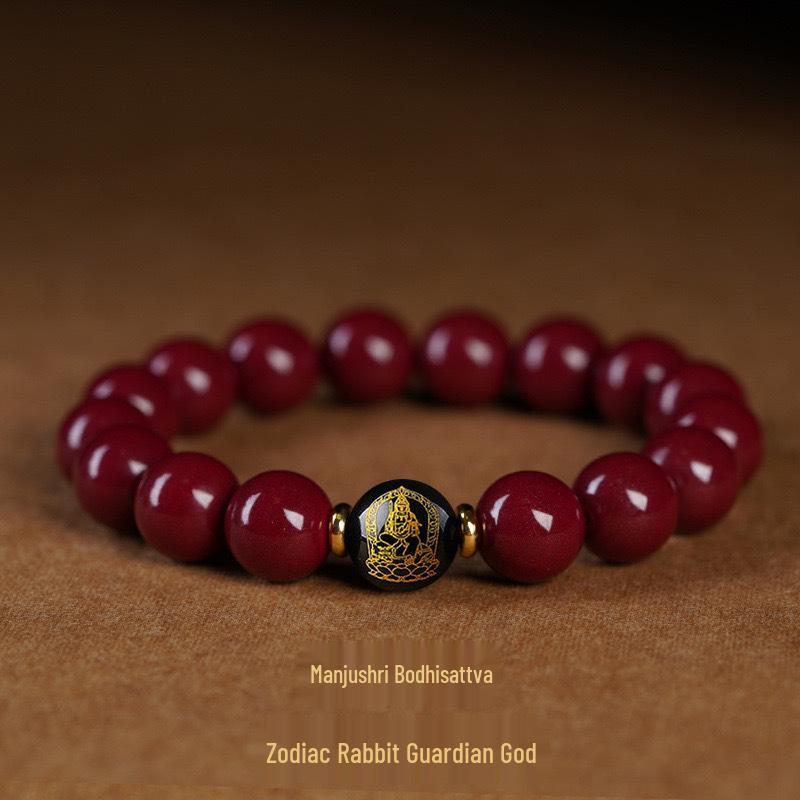 Cinnabar Buddha Beads Bracelet - Lucky Charm for Men & Women