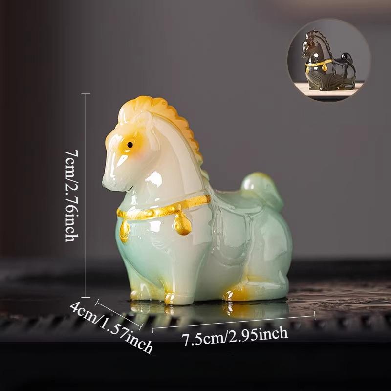 

Color Changing Resin Pony Tea Pet Chinese Kung Fu Tea Set Accessories Desktop Small Animal Ornament Tea Playing Teaware