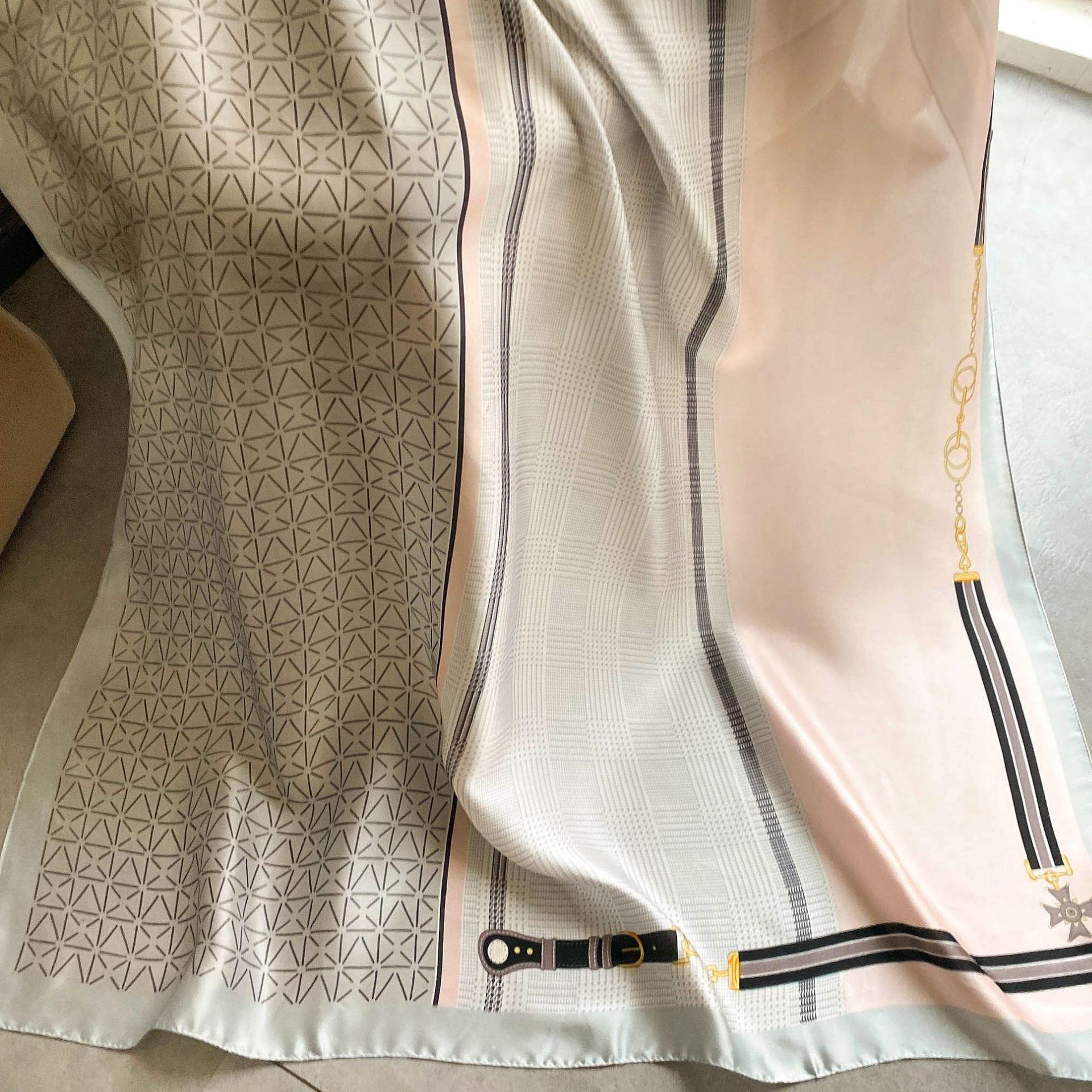 

Высококачественные роскошные шелковые шарфы, повязка на голову, шарфы, шейный шарф для женщин, шелковый шарф с цепочкой, женская декоративная шаль 180-90cm