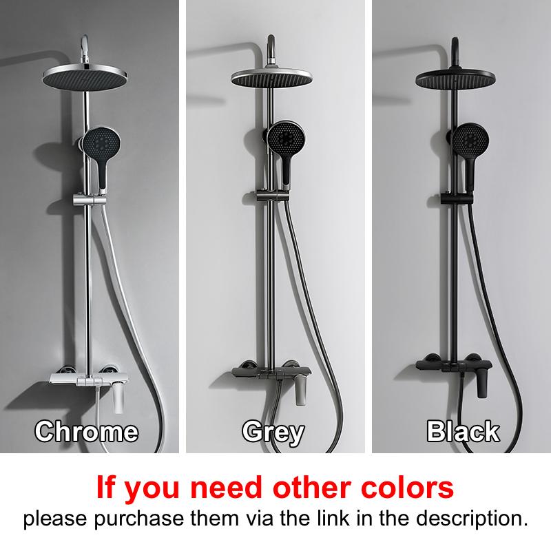 VGX Gold Shower System Bathroom Shower Faucet Set 3-way  Rainfall Shower Mixer Crane with Hand Shower Set Black Grey Chrome