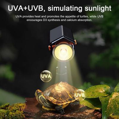 Yousheng Reptile Heat Lamp 360-degree Rotatable Arm Brightness Adjustable Sunlight Simulation UVA UVB Turtle Basking Spot Light