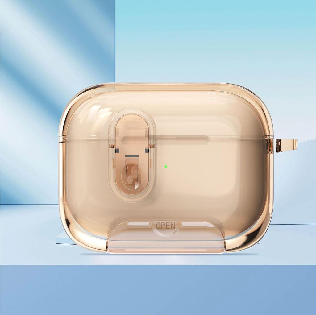 Transparent Protective Case for AirPods Pro 2: Anti-Fall, Manual Opening