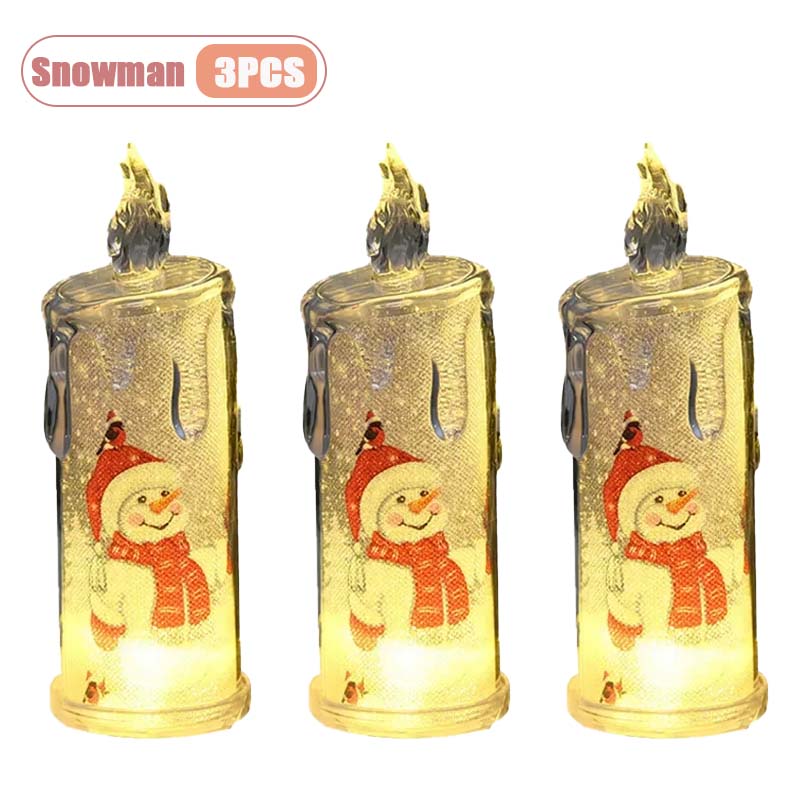 1-5 SZTUK LED Dekoracja Świąteczna Bezpłomieniowa Elektroniczna Świeca Realistyczne Kapiące Łzy Ozdoba Święty Mikołaj Bałwan Dekoracja Stołu