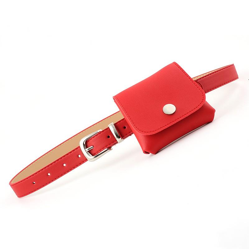 Womens Fashion Belt With Detachable Waist Bag PU Leather Adjustable Casual Office Outfits Alloy Buckle