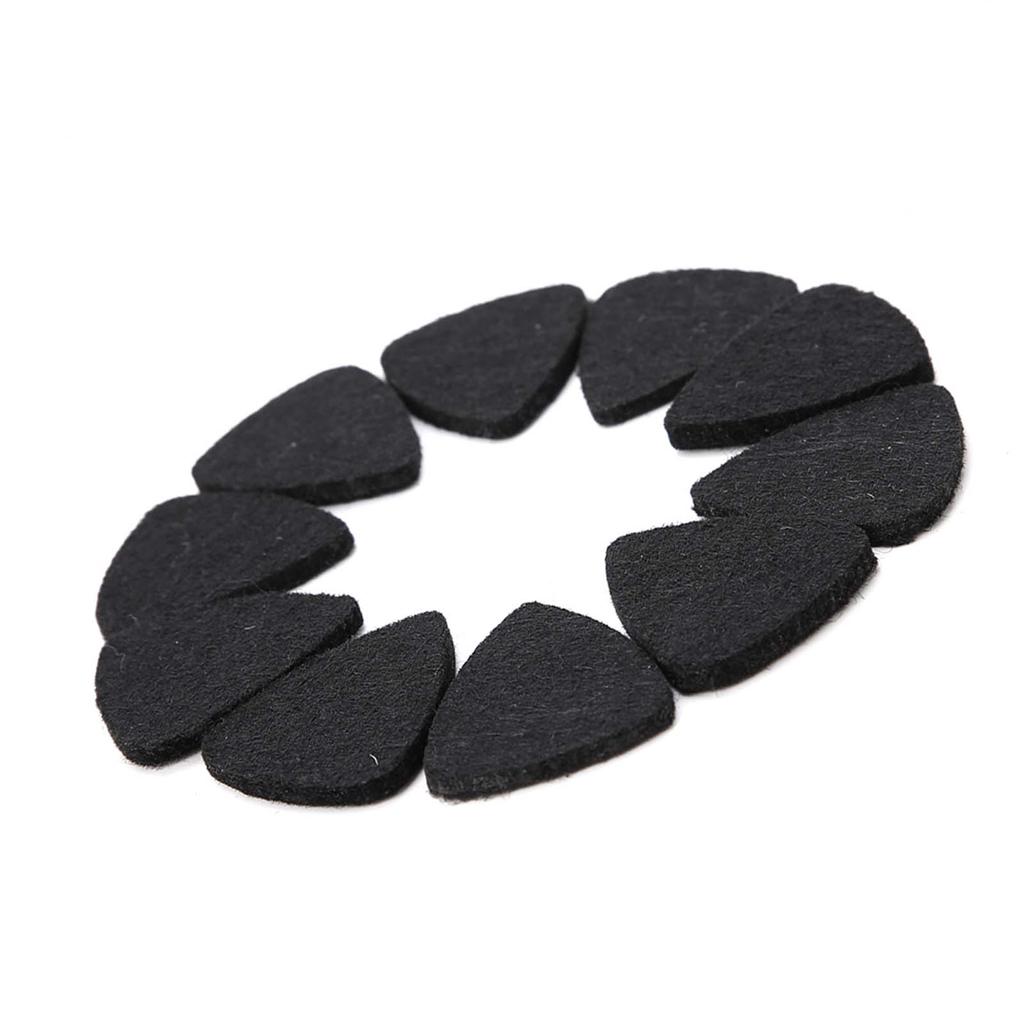 10Pcs High Quality Wool Felt Picks Plectrums 3mm for Guitar Ukulele(Black)