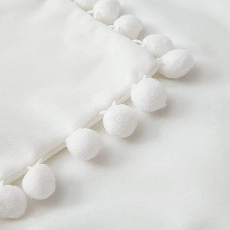 White Pompom Throw Pillow Cover Solid Velvet 30x50cm 45x45cm 50x50cm Boho Decorative Cushion Covers Pillowcase Cuscini Divano