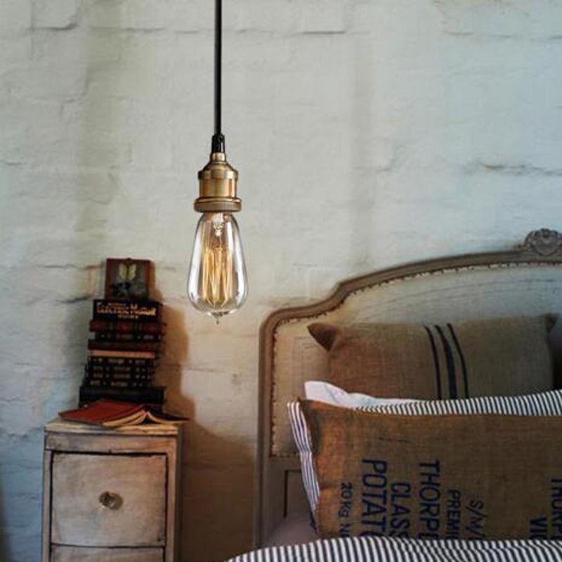 New E27 Socket Edison Retro Ceiling Light Pendant Lamp Holder Copper 110-240V