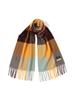Beams Block Check Alpaca Free Size Men's Scarf, Orange,