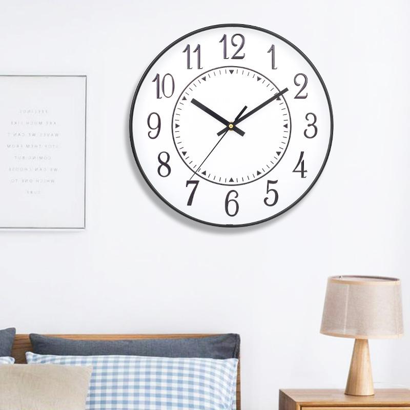 12 Inch 30CM Silent Wall Clock, Creative and Fashionable, Three-dimensional Digital Minimalist Clock for Home Living Room