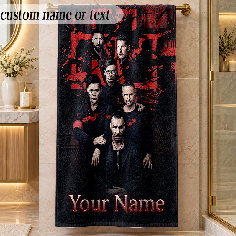 Beach TowelRammstein Custom Name Text Personalized Soft Towel for Beach Pool Indoor Home Decor Gift