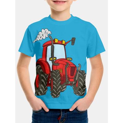 Children Top Shirts T-shirt for a Boy Tractor Children's Boy's Clothing T-shirty 2024 Kids Clothes Short Sleeve Tops Korean Boys