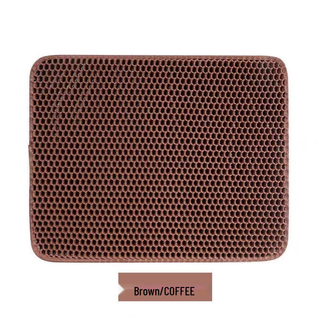 Double-Layer Cat Litter Mat with Anti-Scratch and Sand Control