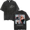 Sabrina Carpenter Album Poster Graphic T Shirt Men Women High Quality Vintage Washed Tshirt Summer Casual Loose Cotton Tshirts