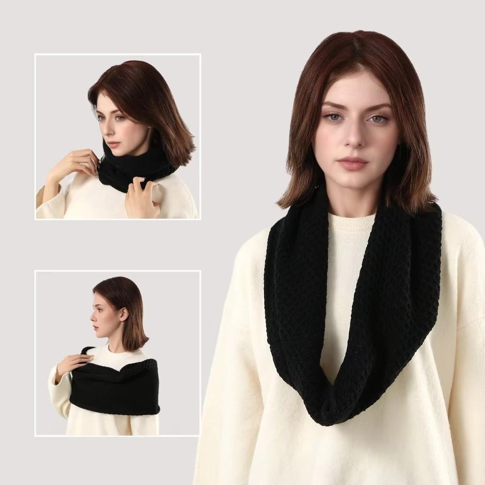 Knitted Material Neck Warmer Scarf Solid Color Winter Knitted Scarf Warm Thick Neck Scarf For Men