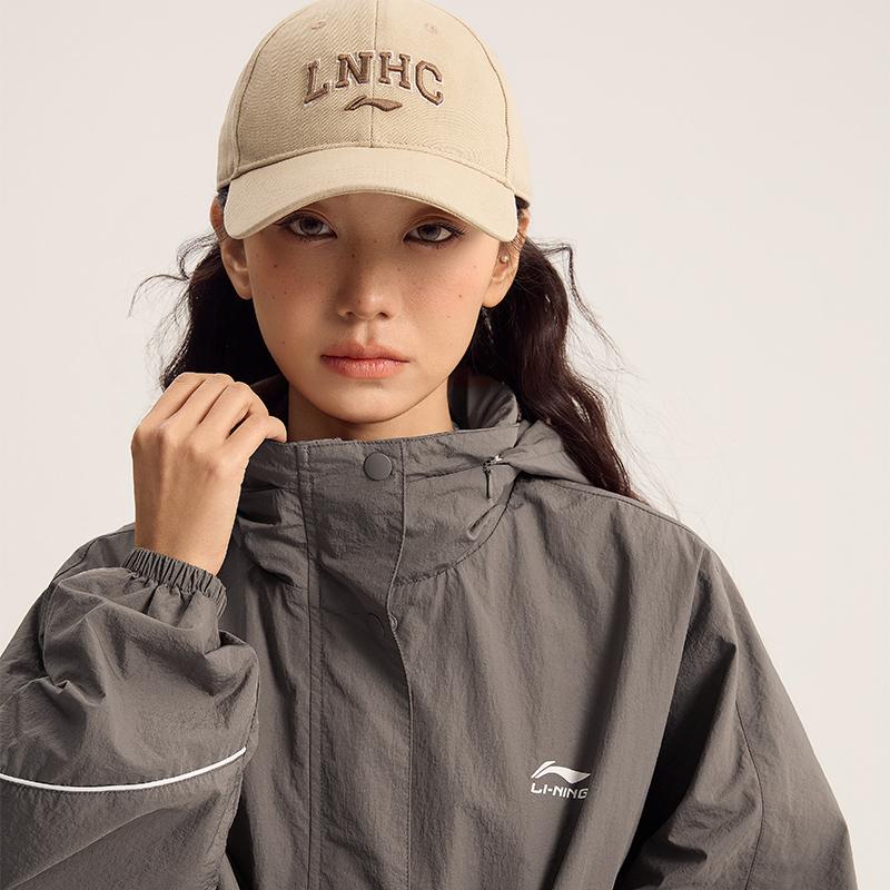 Li Ning Sports Fashion Series Lightweight Soft Casual Loose Zipper Hooded Sun Protection Jacket UPF50+ Women Jackets Mushroom-Brown AFDU690-6