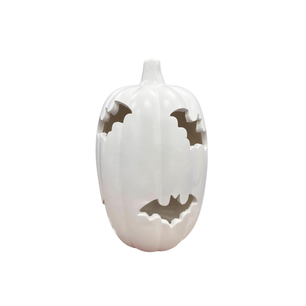 Halloween Pumpkin Decor with Cutout Design - Hollowed Out Pumpkin Ornament for Home Party