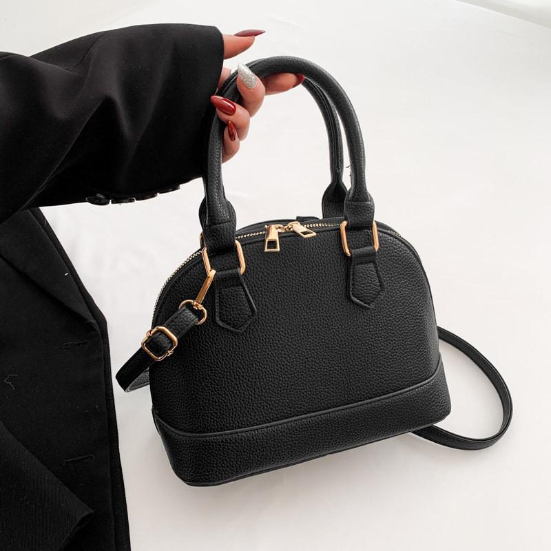 Stylish Minimalist Black And Beige Pu Shell Crossbody Bag For Everyday Use