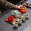 Ru Kiln Teapot Tea Set Ge Kiln Cover Bowl Ceramic Teacup Filter Set Gift Box Tea Separation Modern Simplicity