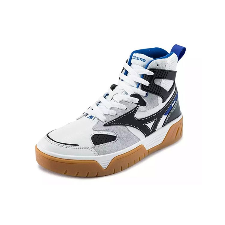 Mizuno Cl Mid Slip Resistant Durable Breathable High Top Skate Shoes Men Skate Shoes Black White Blue D1GH202901