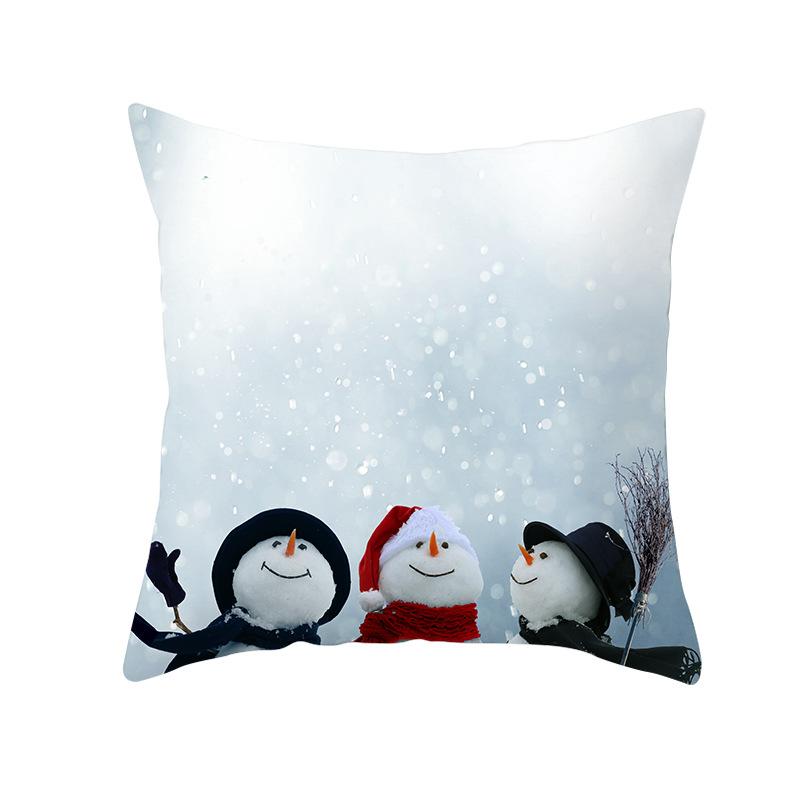 New Christmas Snowman Pillow Cover Festive Home Sofa Pillow Cover