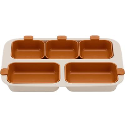 Nestic One Plate Baby Food Tray, Vanilla Brown, Plate + Bowl 5p, Popular Korean Parenting Items