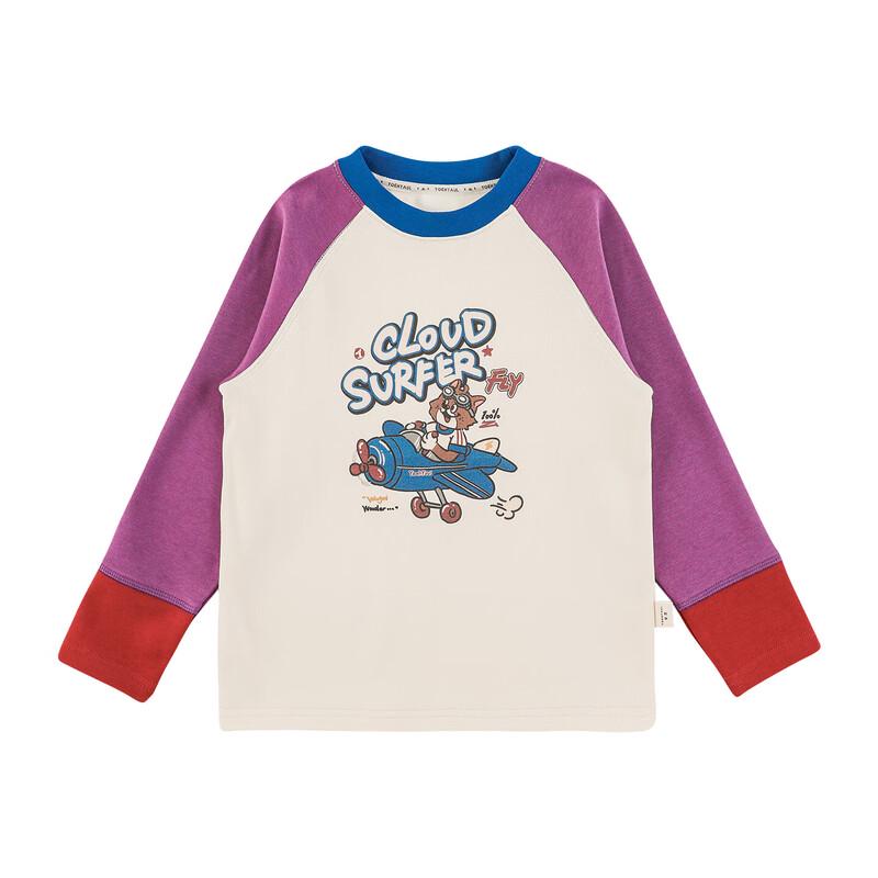 Toddler Girls Colorblock American Retro Long-Sleeve T-Shirt 100
