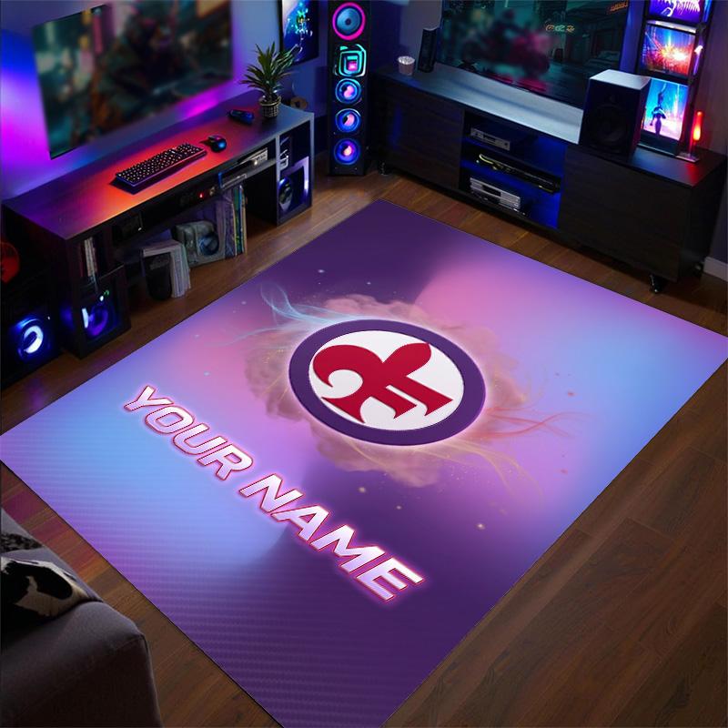 Crystal Velvet Rug Fiorentina FC Print Custom Name Text Floor Mat Home Decor