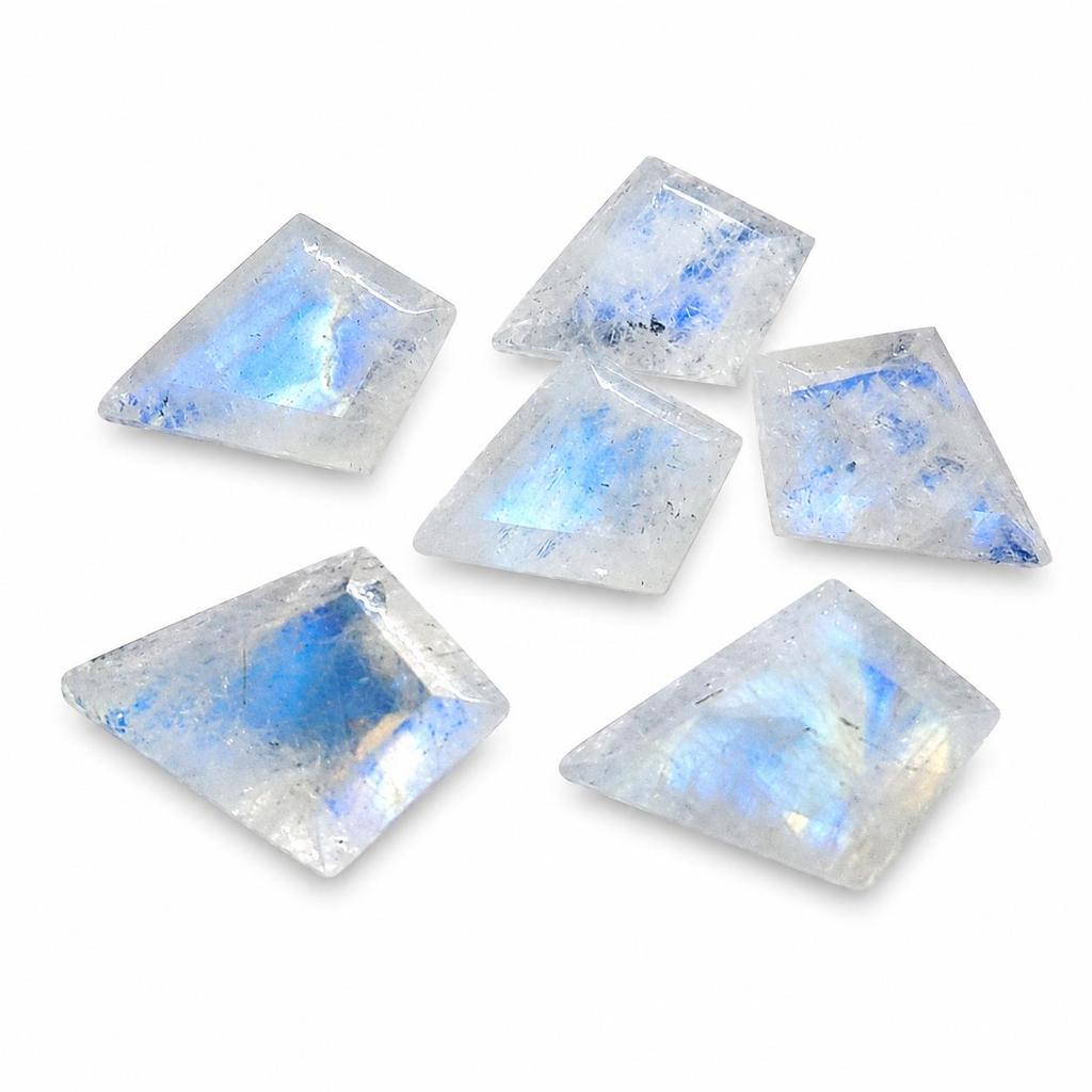 Rainbow Moonstone Kite Cut Gemstone, AAA Calibrated Loose Stone for Jewelry Making & Wholesale Supply
