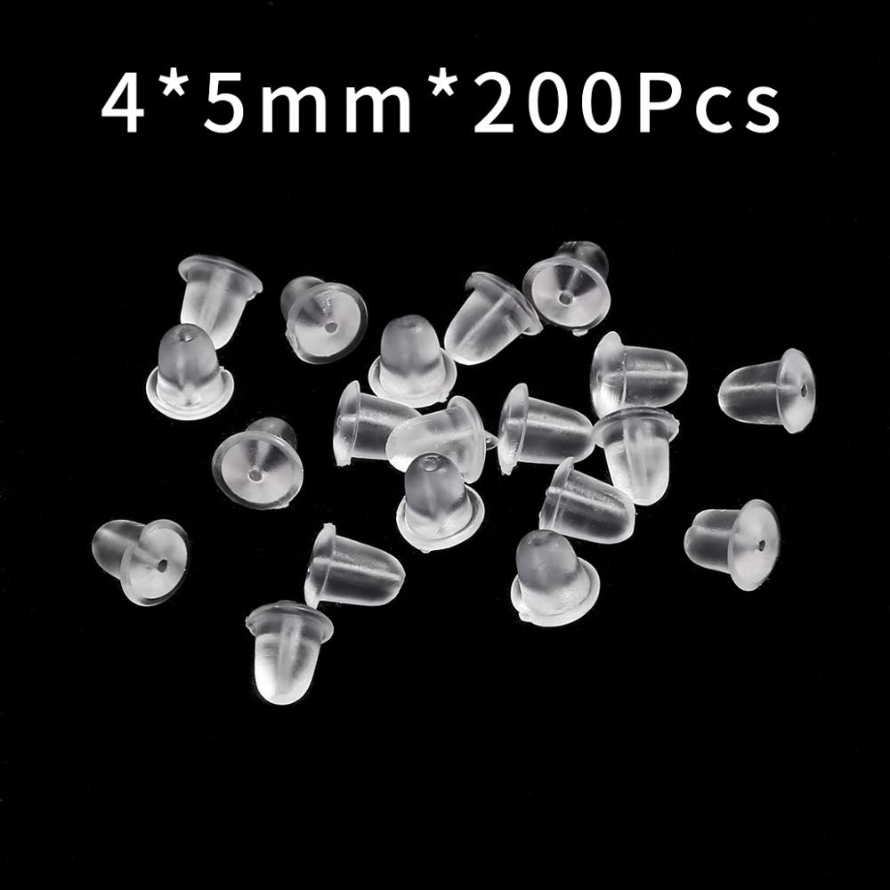 200 Stück/Los Gummi Ohrring-Verschlüsse Silikon Runde Ohrstöpsel Verschlossene Kappen Ohrring-Rückseitenstopper Für DIY Ohrring-Schmuckherstellung 2031