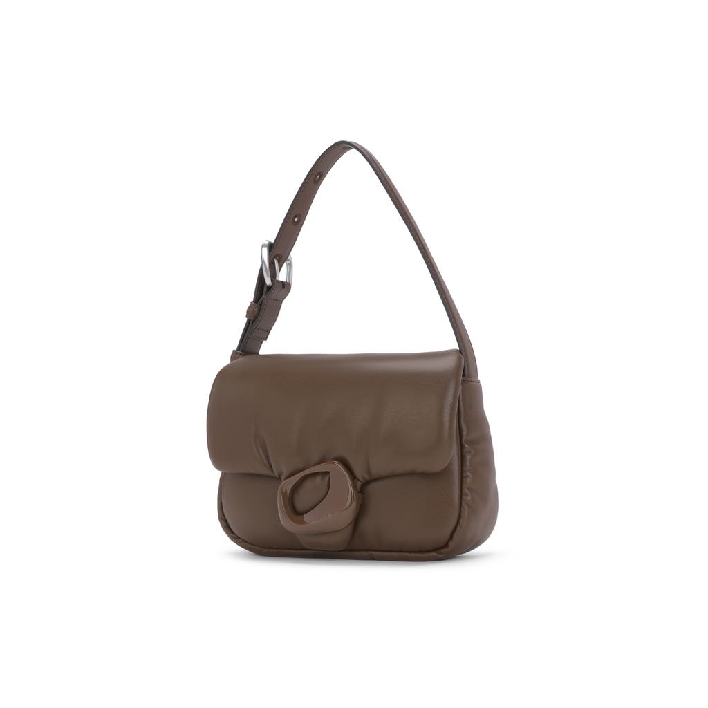 New CHARLES&KEITH PU Shoulder Bag, Small Square Bag, Pillow Bag, Shoulder Bag Women's Dark Brown/Noir Black/Ivory CK2-20271242