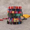 12Pcs Bohemia Colorful Bracelet Set For Women Nepal Ethnic Fabric Braided Rope Adjustable Bangle Men  Summer Jewelry