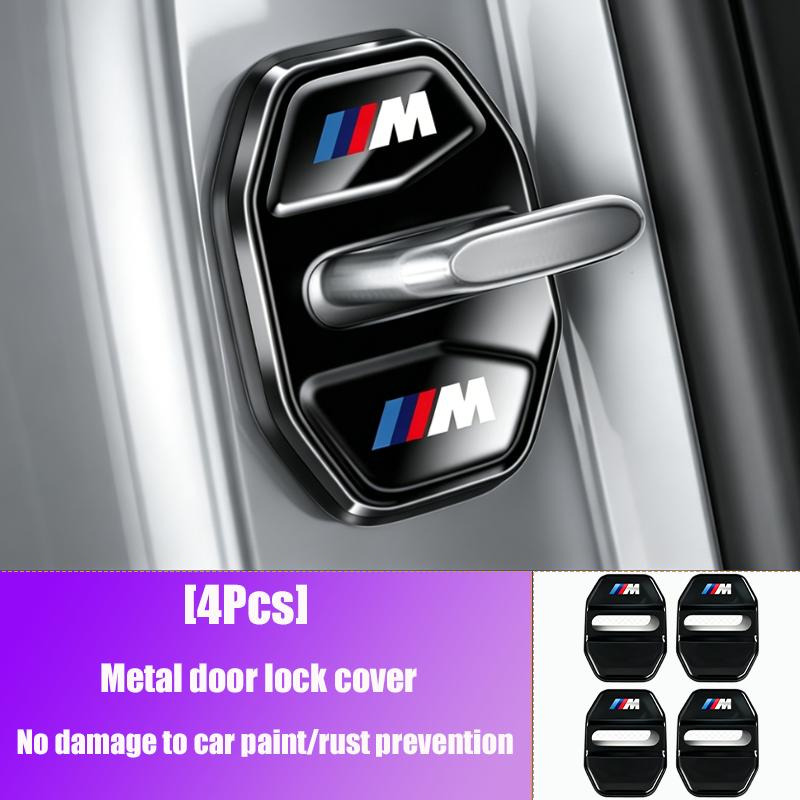 CTCE1 4Pcs Car Door Lock Cover Stainless Steel Protection Accessories Sticker For BMW G30 G20 G05 G11 E48 3 5 Series G07 G06 G02 F39