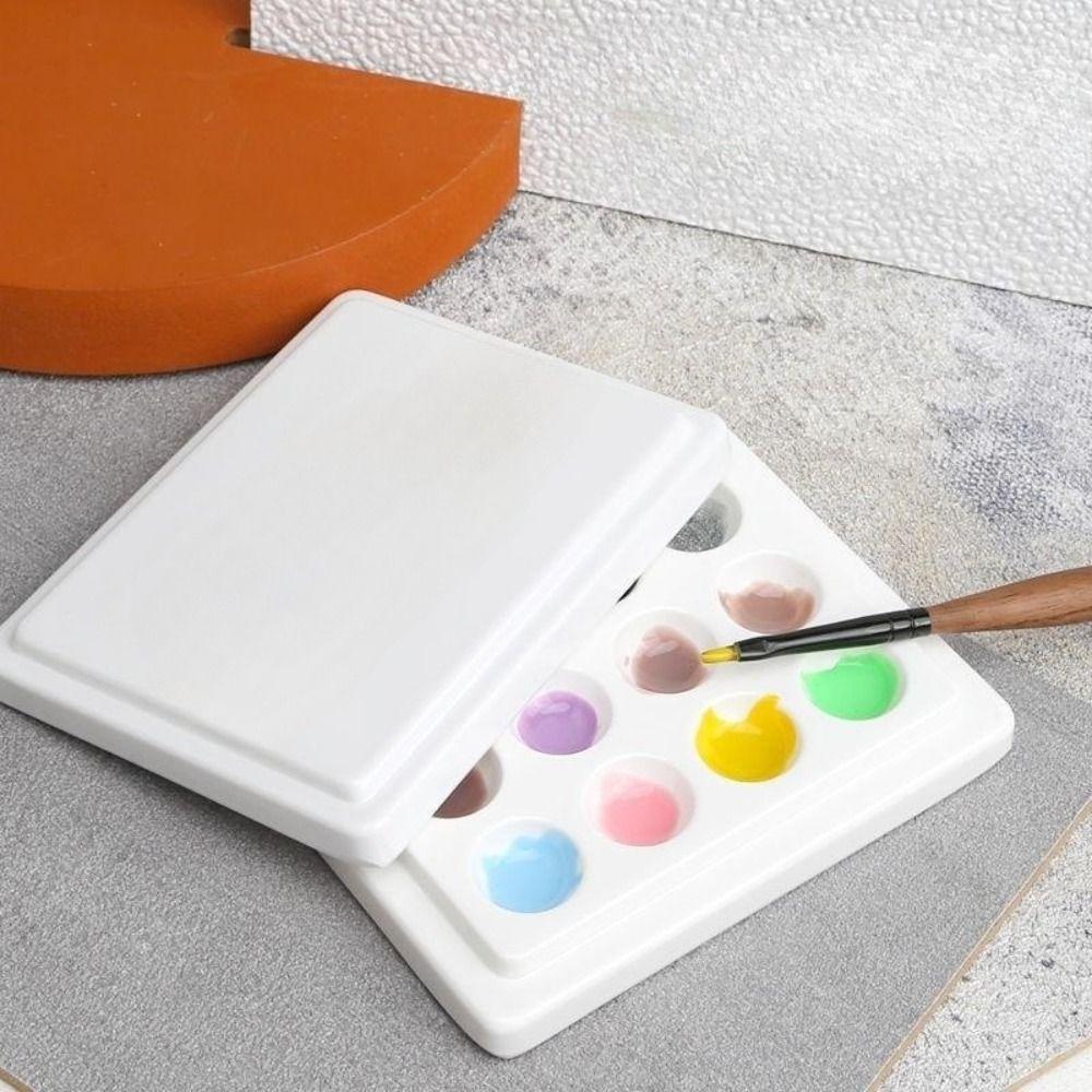 12 Grid Grid Palette With Cover Mix Palette Manicure Tool Watercolor Paint Palette  Nail Salon
