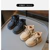 Kids Winter Warm Ankle Boots Boys Girls Faux Leather Snow With Fleece Lining Toddler Child Size 21-30