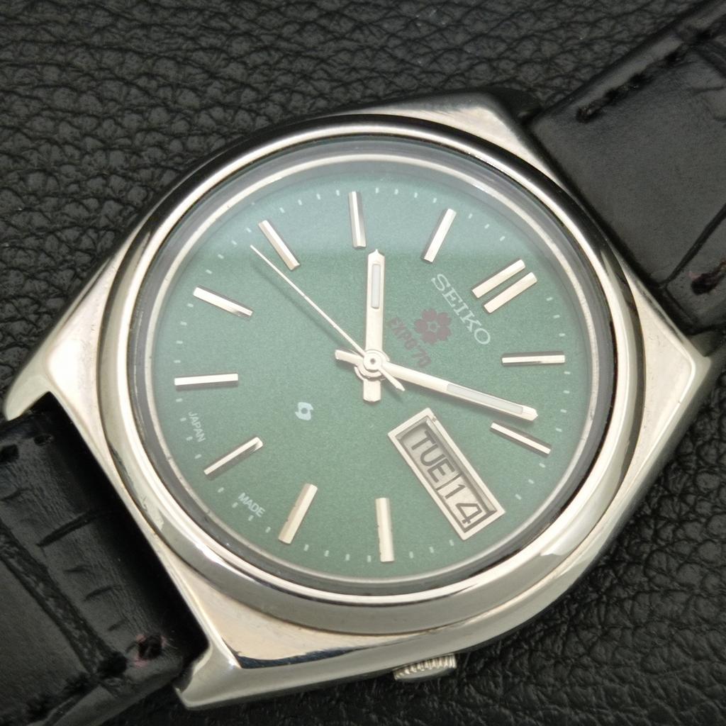 VINTAGE SEIKO EXPO 70 AUTOMATIC 7009A JAPAN MENS GREEN DIAL WATCH A708707-1