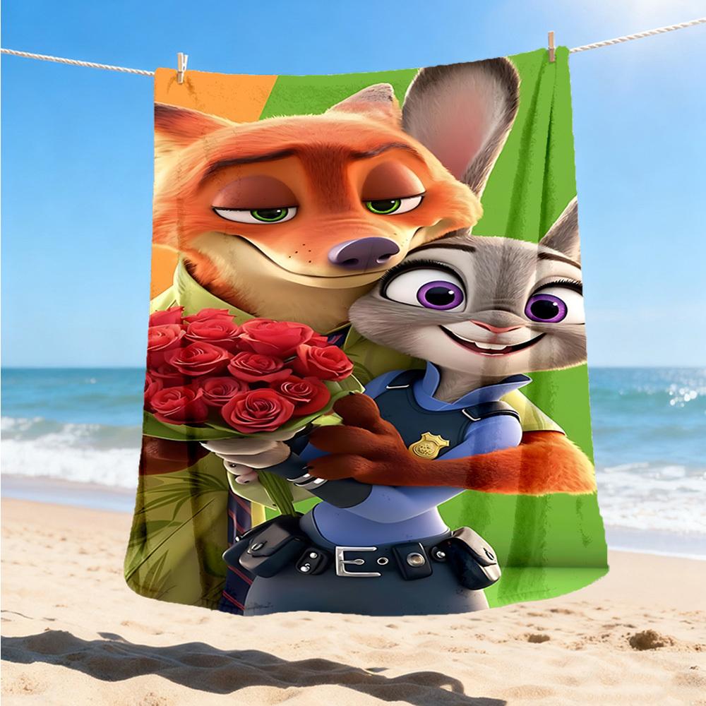 1pc Zootopia Outdoor Flannel Blanket, Soft,