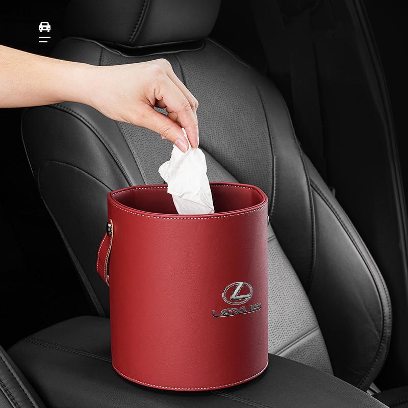 For Lexus RX NX LX ES GS IS UX etc Car Trash Can Waterproof with Lid Leakproof Leatherette Waste Bin AEN1