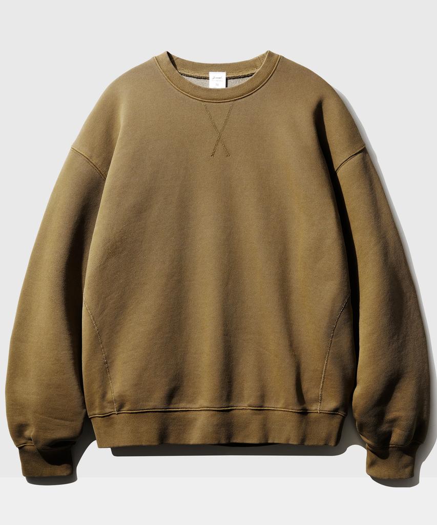 JEMUT Evil Dyed Pigment Oversized Sweatshirt Camel Beige Somt2578