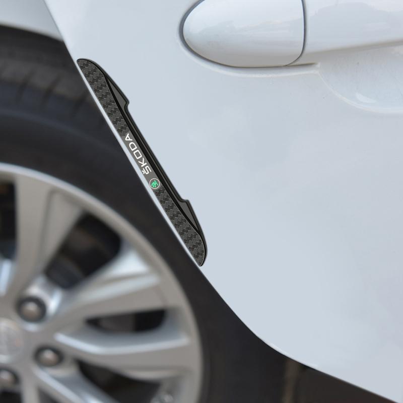 4Pcs Car Anti-collision Strip Rubber Door Bumper Protection Sticker For Skoda Superb Rapid Kodiaq Karoq Fabia Kamiq Roomster