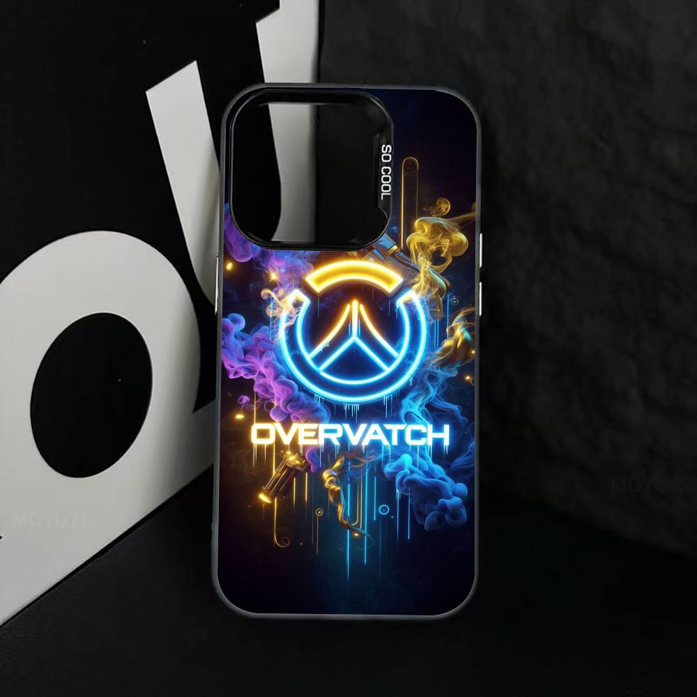 

G-Game O-Overwatch Phone Case For iPhone 17,16,15,14,13,12,11 Plus,Pro Max,XS,Colored Silver Plated Inside Cover iPhone15plus