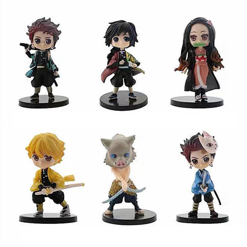 Demon Slayer Kimetsu No Yaiba Figurine Set With Pvc Material For Collectors And Fans Stand
